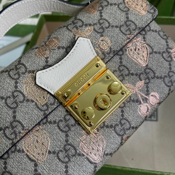 G*u*i padlock berry mini bag