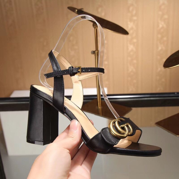 G*u*i leather mid-heel sandal