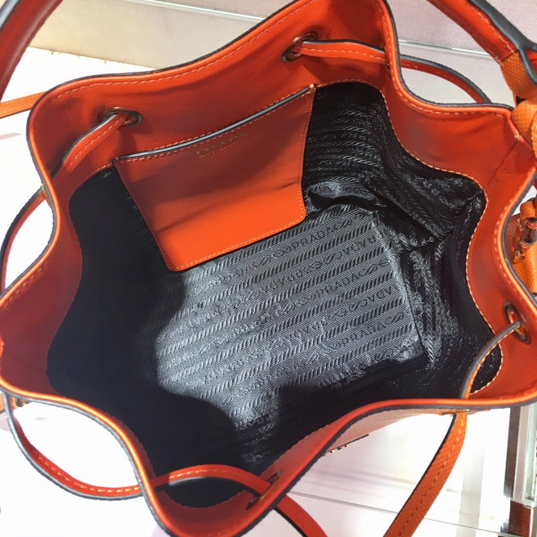 Pra*a saffiano leather bucket bag