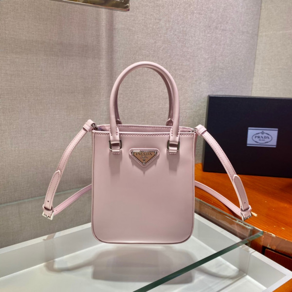 Pra*a small brushed leather tote