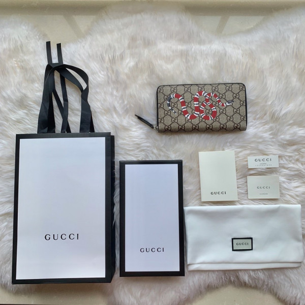 G*u*i bee print gg zip around wallet