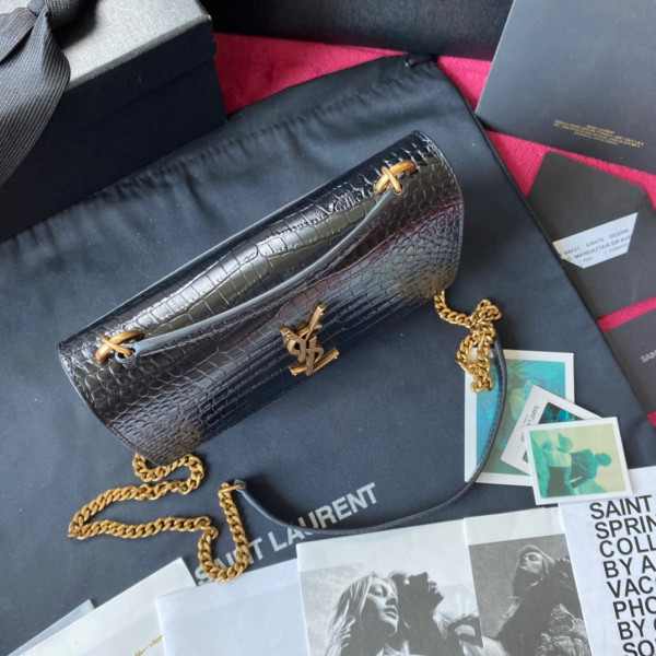Y*L sunset in crocodile-embossed shiny leather
