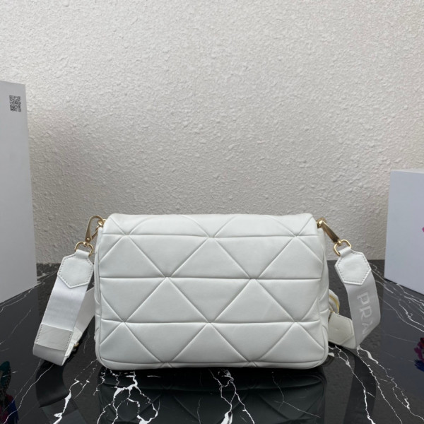 Pra*a system nappa leather patchwork bag