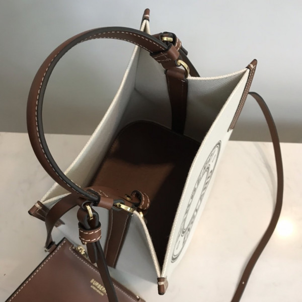 B**rry small logo graphic cotton canvas peggy bucket bag