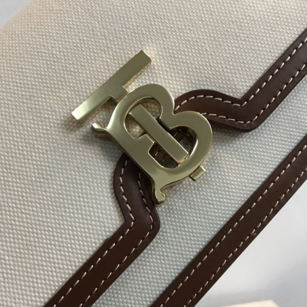 B**rry two-tone canvas and leather tb bag