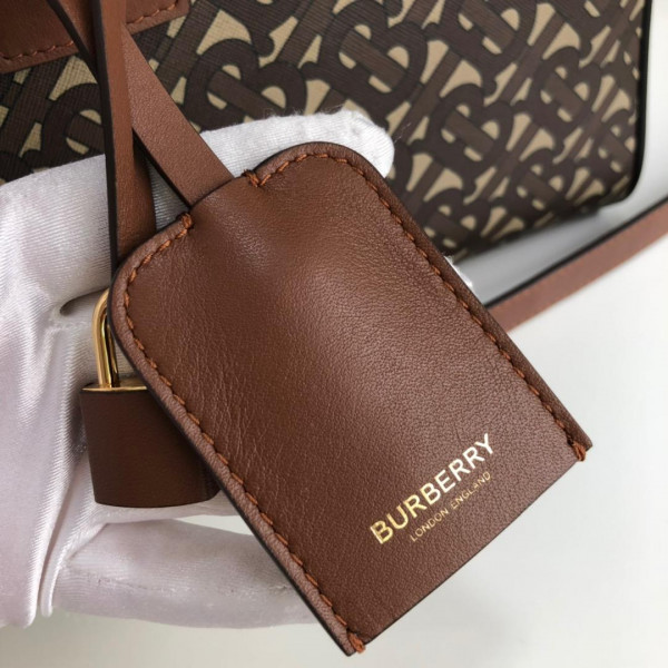 B**rry small monogram stripe e-canvas cube bag