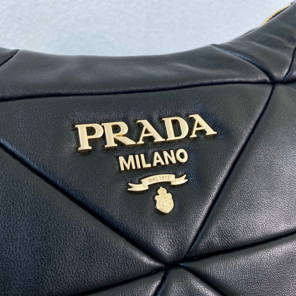 Pra*a system nappa leather patchwork bag