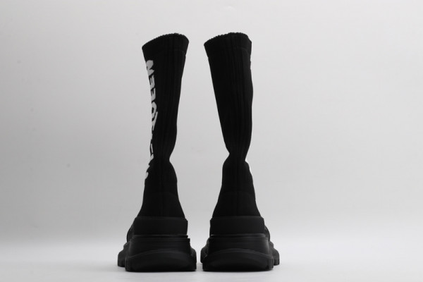 ale*d*r M*Q*en graffiti knit tread slick boot