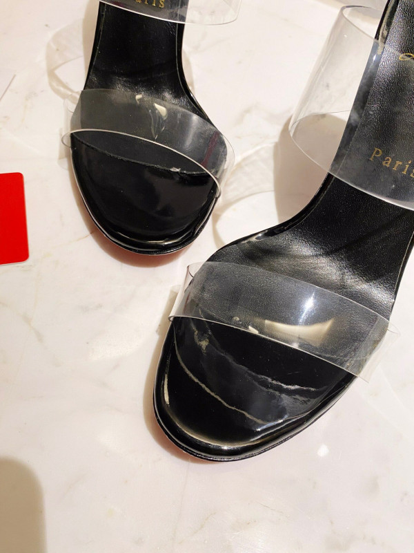 Ch**an louboutin just nothing illusion red sole sandals