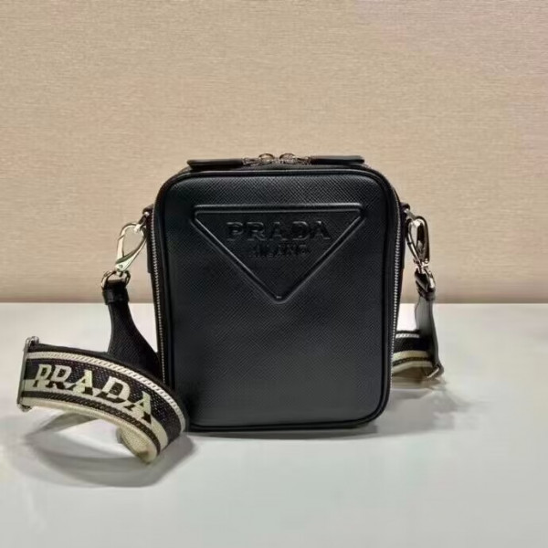 Pra*a saffiano leather shoulder bag