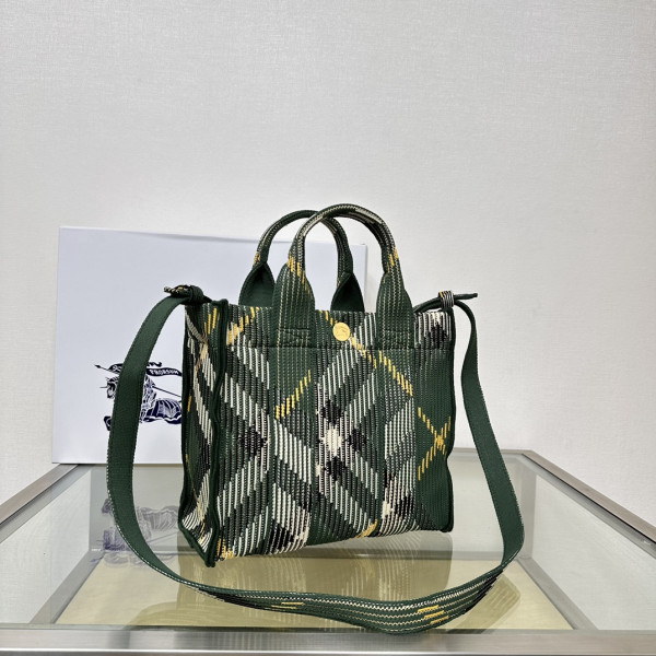 B**rry mini check knitted tote-25*11*22cm