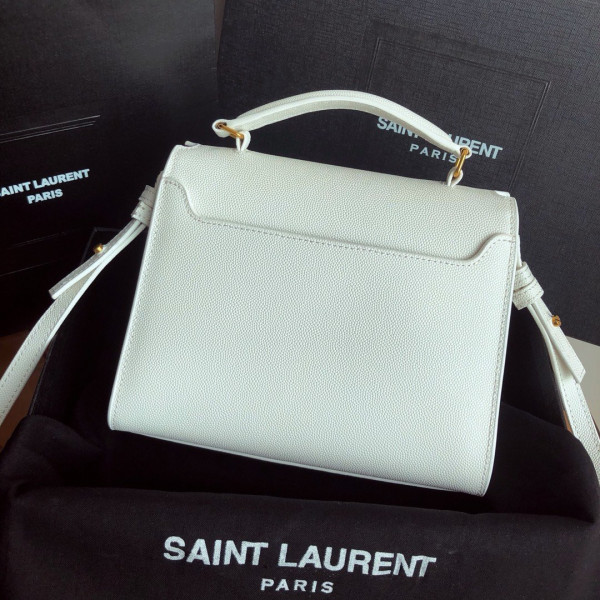 Y*L cassandra mini top handle bag in grain de poudre embossed leather