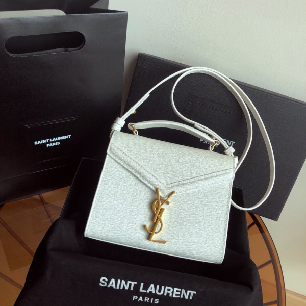 Y*L cassandra mini top handle bag in grain de poudre embossed leather