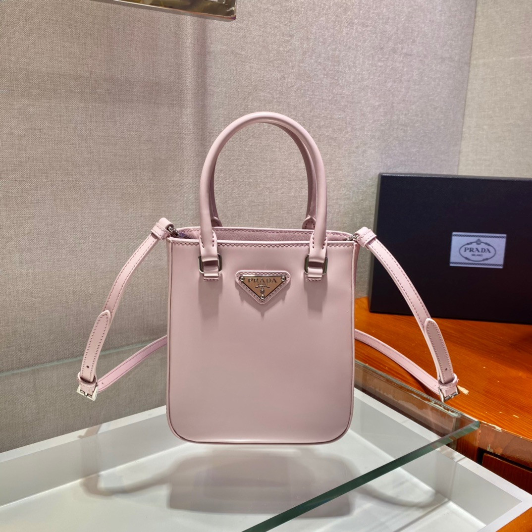 Pra*a small brushed leather tote