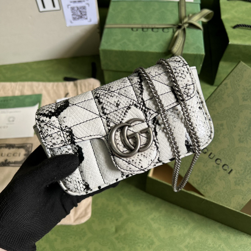 g*u*i gg marmont python S*per mini bag