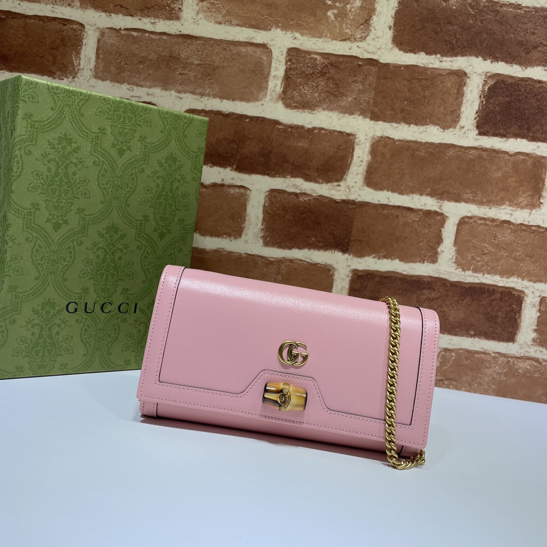 G*u*i diana chain wallet with bamboo