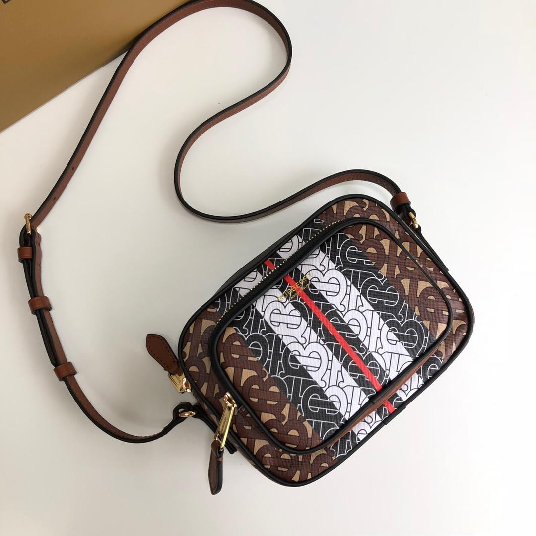 B**rry monogram stripe e-canvas camera bag