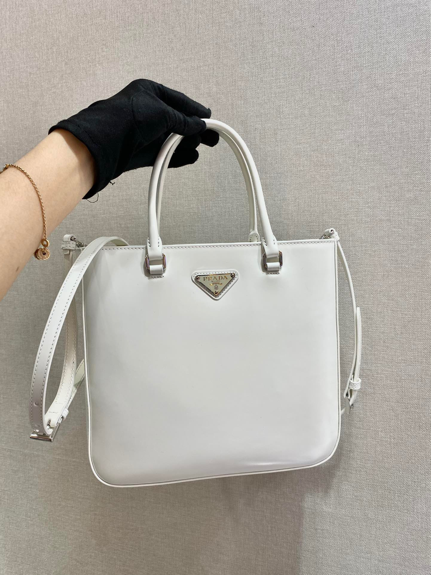 Pra*a large brushed leather tote