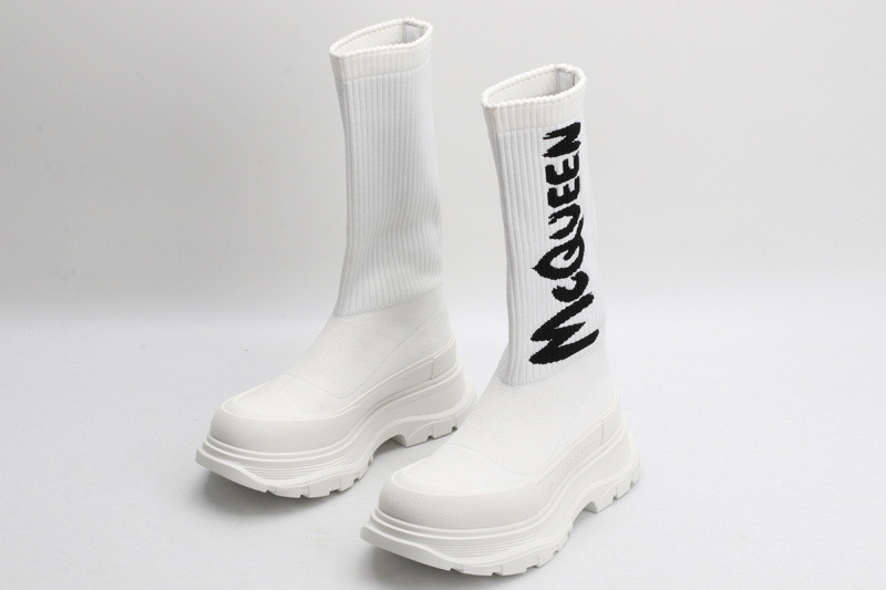 ale*d*r M*Q*en graffiti knit tread slick boot