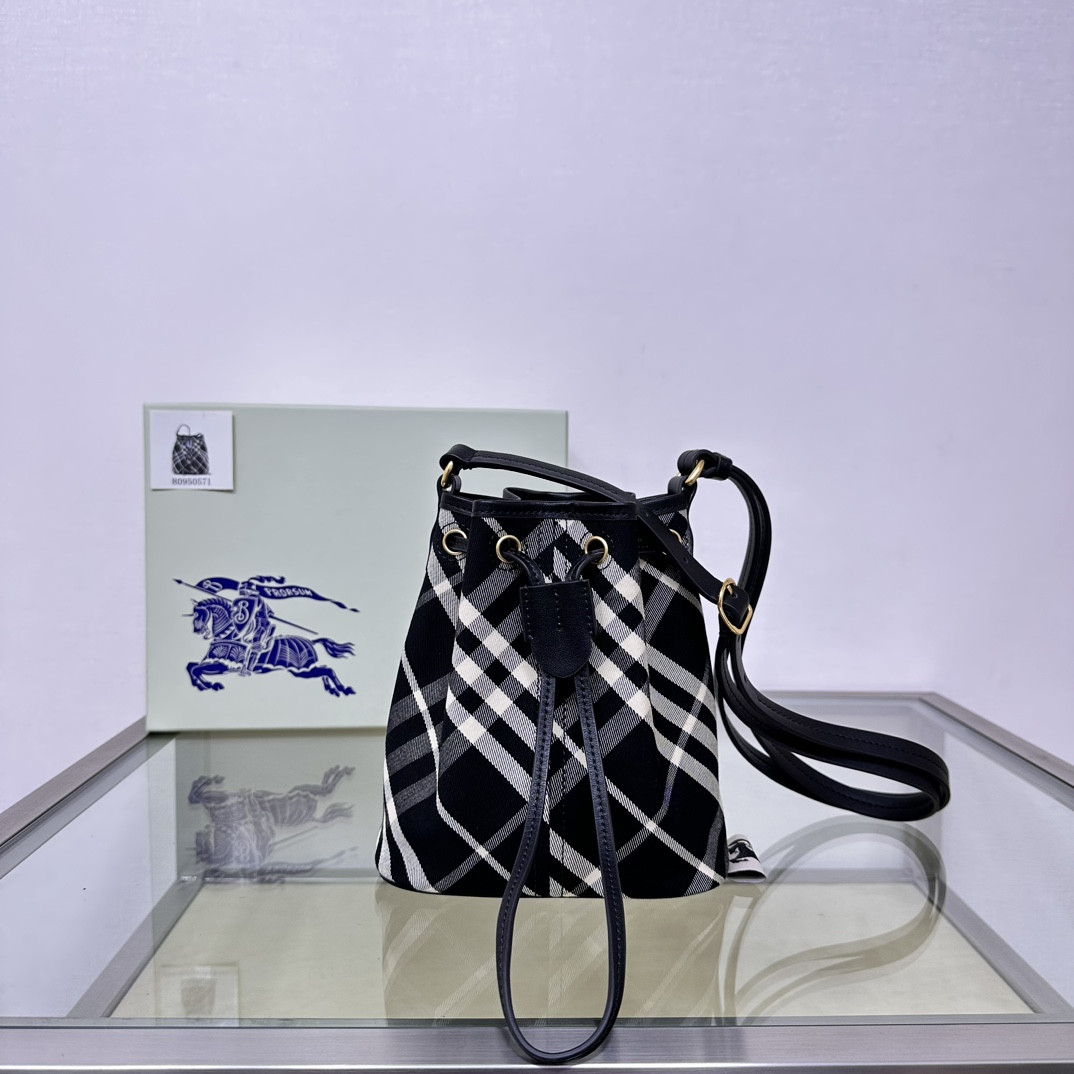 B**rry mini check drawstring pouch