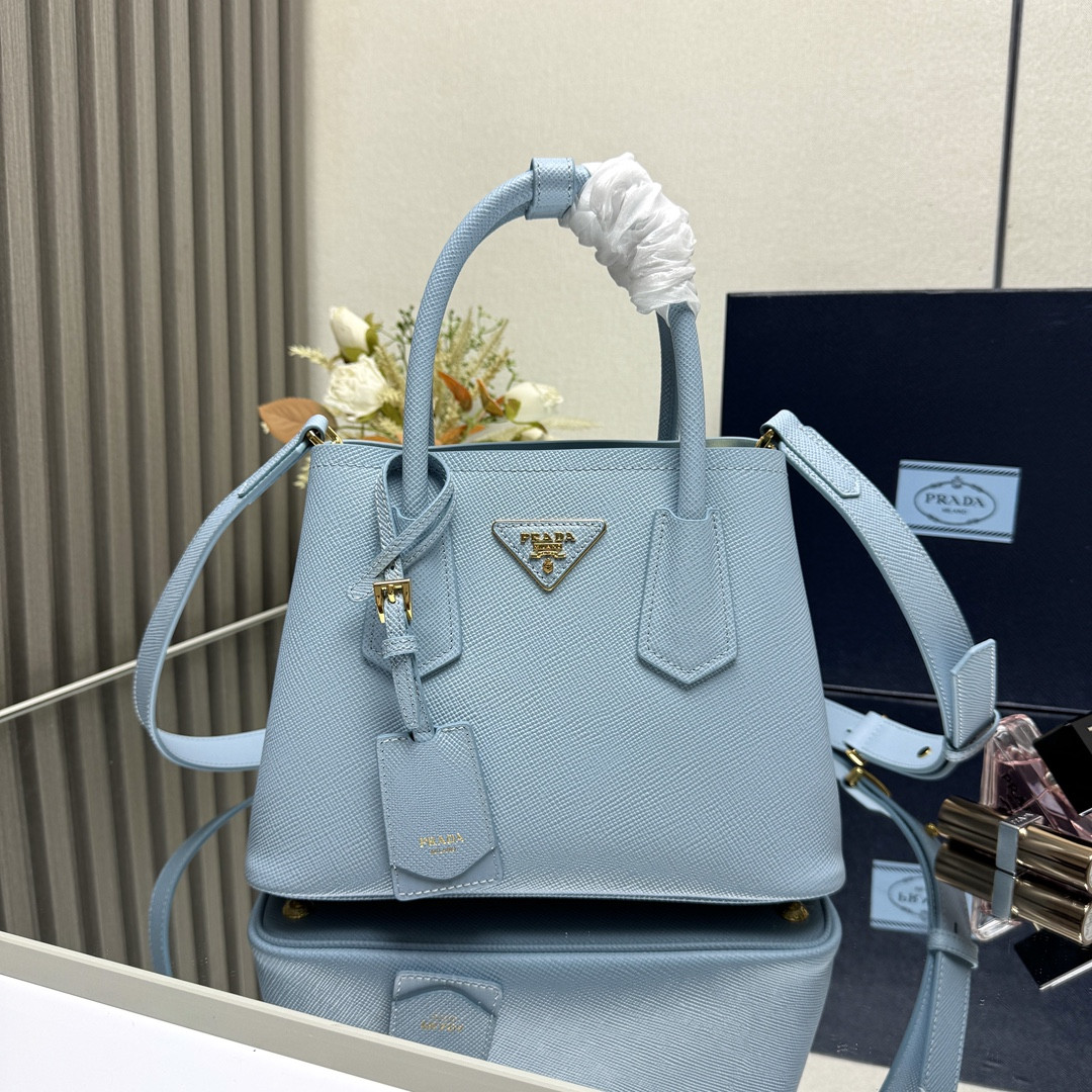 Pra*a small double saffiano leather bag